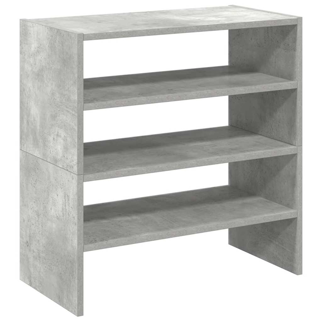 Zapateros 2 uds apilables gris hormigón 60x30x30,5 cm