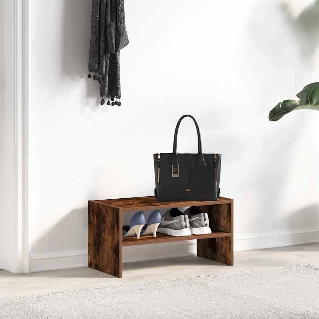 Zapatero apilable roble ahumado 60x30x30,5 cm