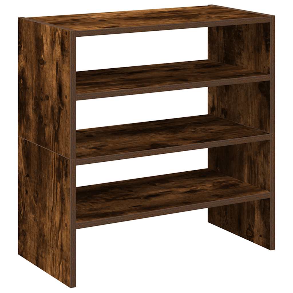 Zapateros 2 uds apilables roble ahumado 60x30x30,5 cm