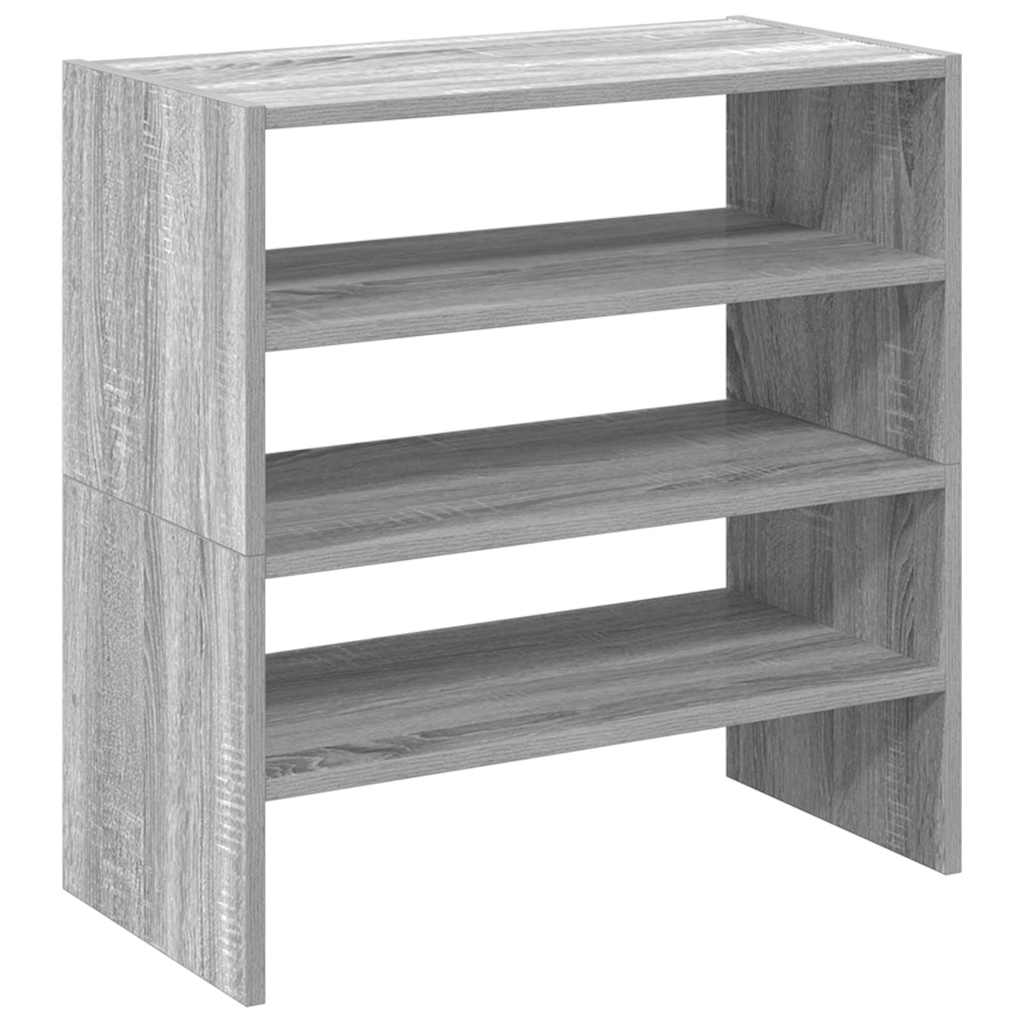 Zapateros 2 uds apilables gris sonoma 60x30x30,5 cm