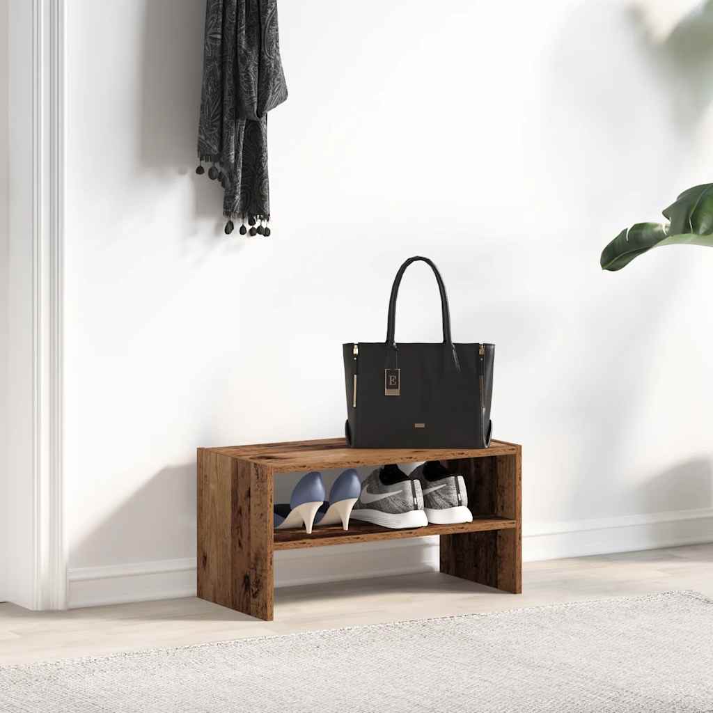 Zapatero apilable madera vieja 60x30x30,5 cm