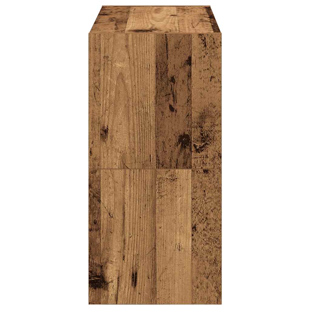 Zapateros 2 uds apilables madera vieja 60x30x30,5 cm
