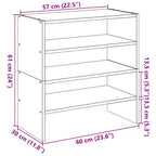 Zapateros 2 uds apilables roble artesanal 60x30x30,5 cm