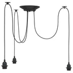 Lámpara colgante con 3 portalámparas E27 metal negro