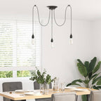 Lámpara colgante con 3 portalámparas E27 metal negro