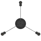 Lámpara colgante con 3 portalámparas E27 metal negro