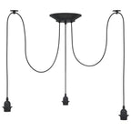 Lámpara colgante con 3 portalámparas E27 metal negro