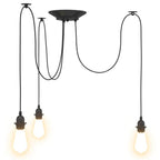 Lámpara colgante con 3 portalámparas E27 metal negro