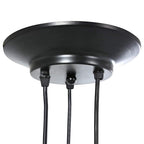 Lámpara colgante con 3 portalámparas E27 metal negro