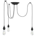 Lámpara colgante con 3 portalámparas E27 metal negro