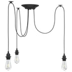 Lámpara colgante con 3 portalámparas E27 metal negro
