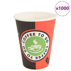 Tazas de café de papel 1000 uds 12oz 300ml rojo y negro