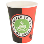Tazas de café de papel 1000 uds 12oz 300ml rojo y negro