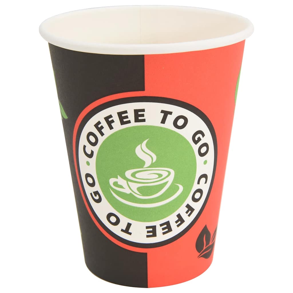 Tazas de café de papel 1000 uds 12oz 300ml rojo y negro