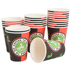 Tazas de café de papel 1000 uds 12oz 300ml rojo y negro