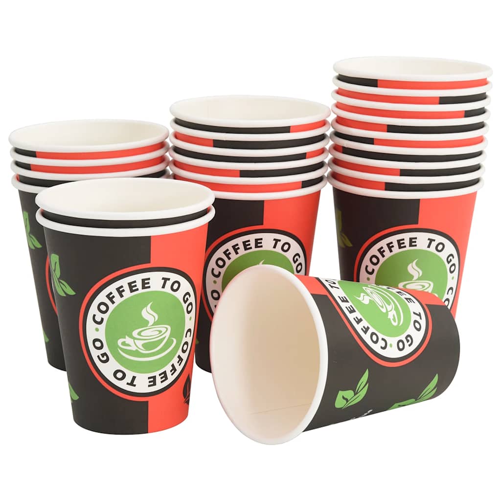 Tazas de café de papel 1000 uds 12oz 300ml rojo y negro
