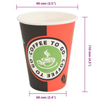 Tazas de café de papel 1000 uds 12oz 300ml rojo y negro