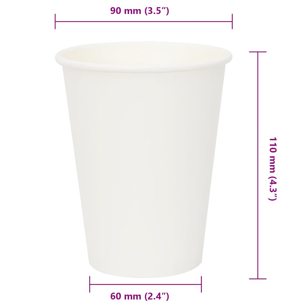 Tazas de café de papel 1000 uds 12oz 300ml blanco