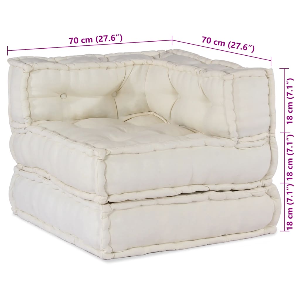 Sofá modular crema 70x70x54 tela