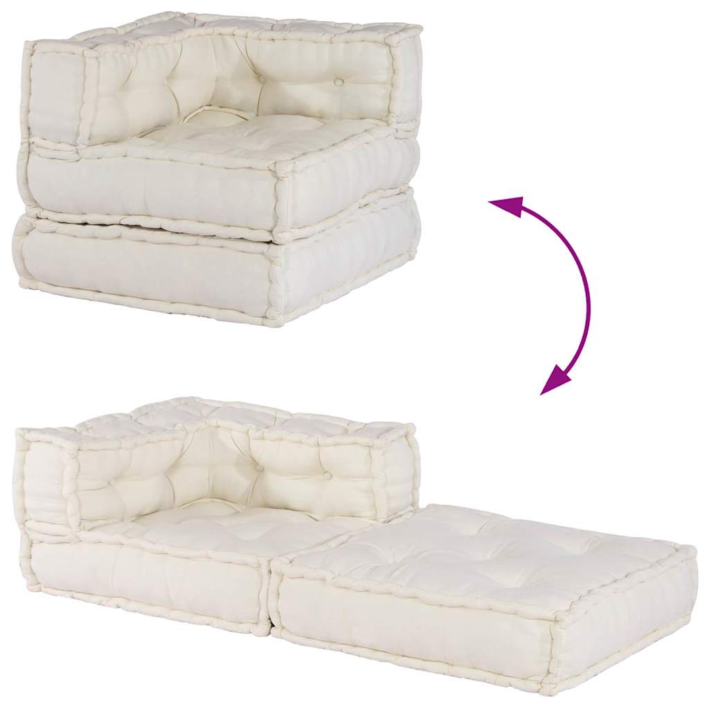 Sofá modular crema 70x70x54 tela