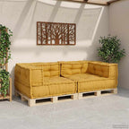 Sofá modular de 2 plazas de tela amarillo 140x70x36