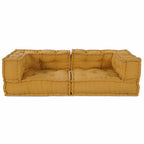 Sofá modular de 2 plazas de tela amarillo 140x70x36