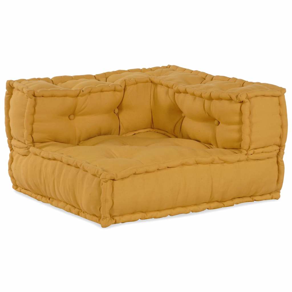 Sofá modular de 2 plazas de tela amarillo 140x70x36