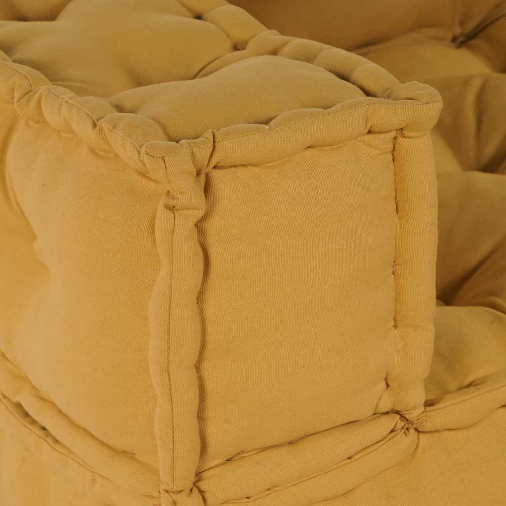Sofá modular de 2 plazas de tela amarillo 140x70x36