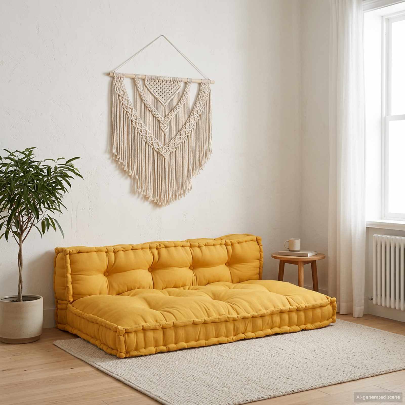 Pallet Sofa Cushion 2 pcs Yellow 120 x 80 x 38 cm Fabric
