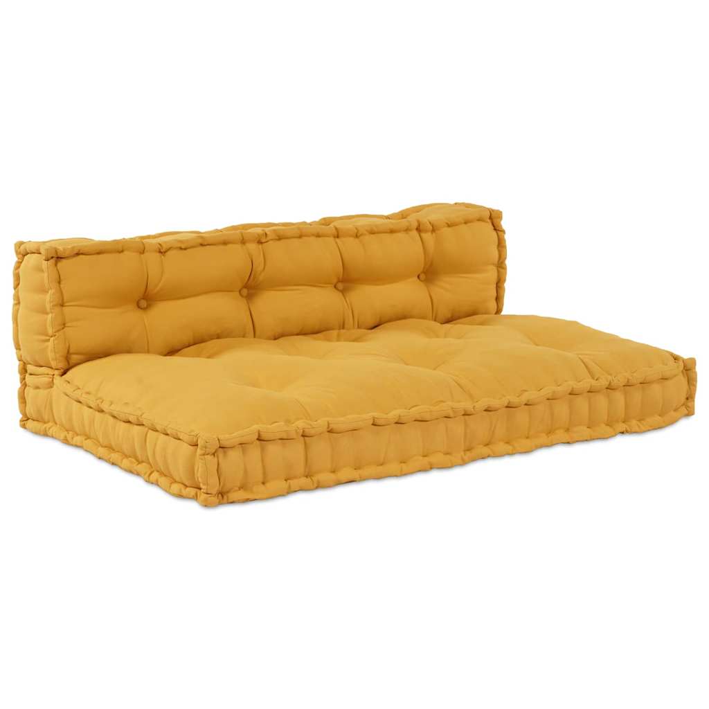 Cojín para Sofá Pallet 2 pcs Amarillo 120 x 80 x 38 cm Tela