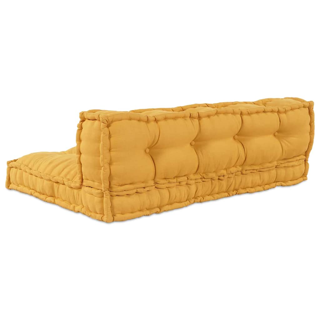 Cojín para Sofá Pallet 2 pcs Amarillo 120 x 80 x 38 cm Tela