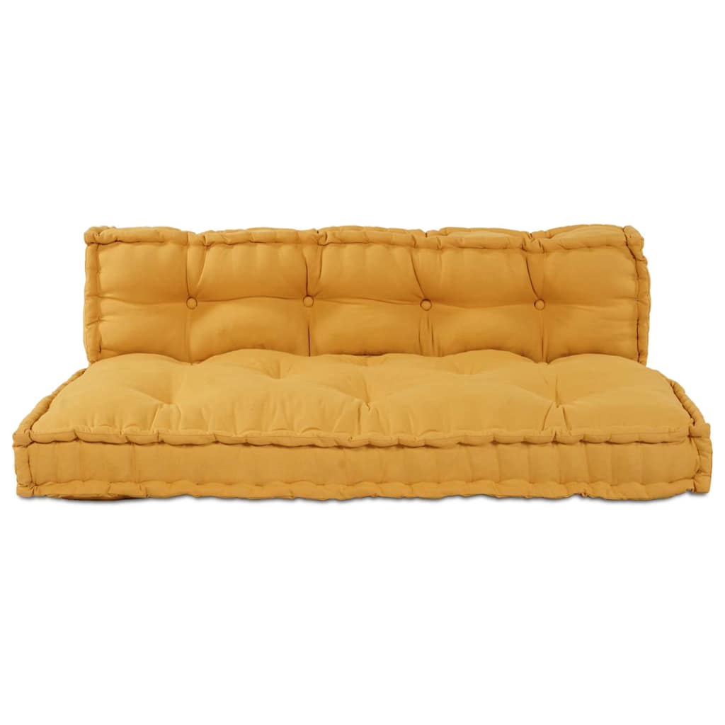 Cojín para Sofá Pallet 2 pcs Amarillo 120 x 80 x 38 cm Tela