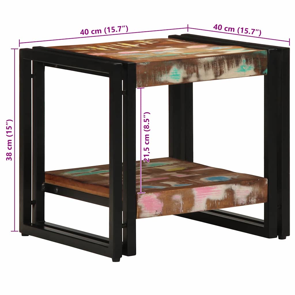 Mesa de Café 40 x 40 x 38 cm Madera sólida recuperada