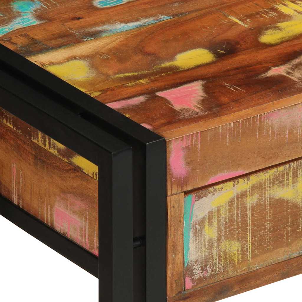 Mesa Consola con cajón Multicolor Madera sólida recuperada