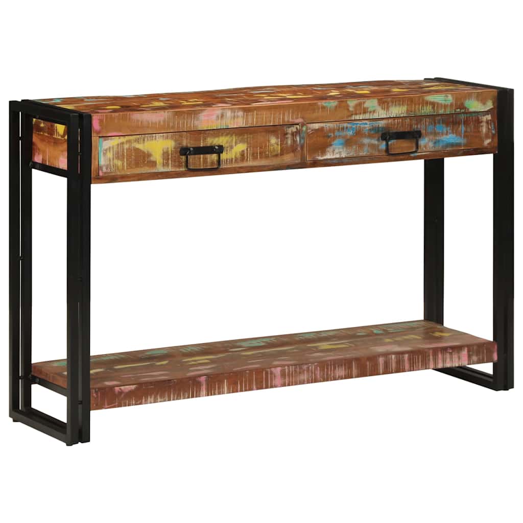 Mesa Consola con cajón Multicolor Madera sólida recuperada