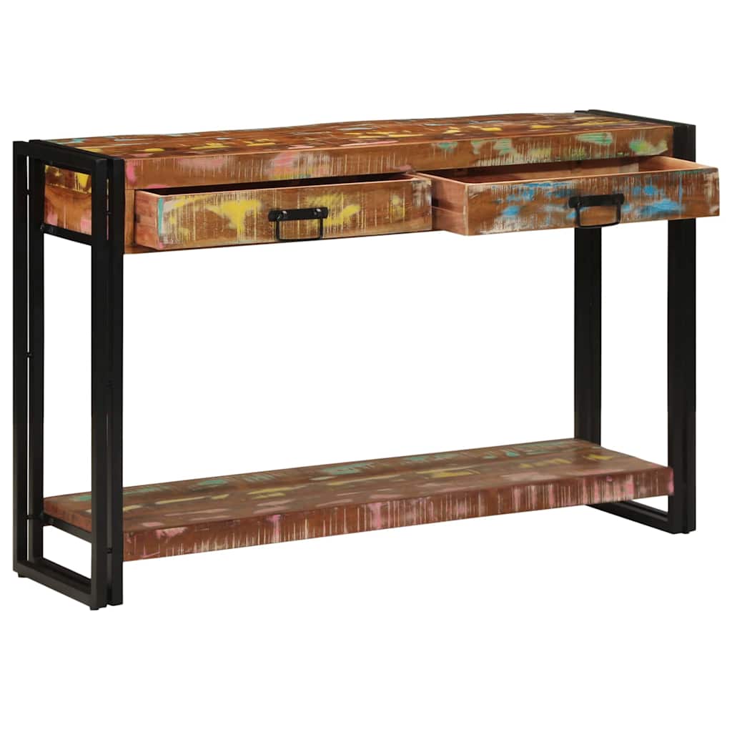 Mesa Consola con cajón Multicolor Madera sólida recuperada