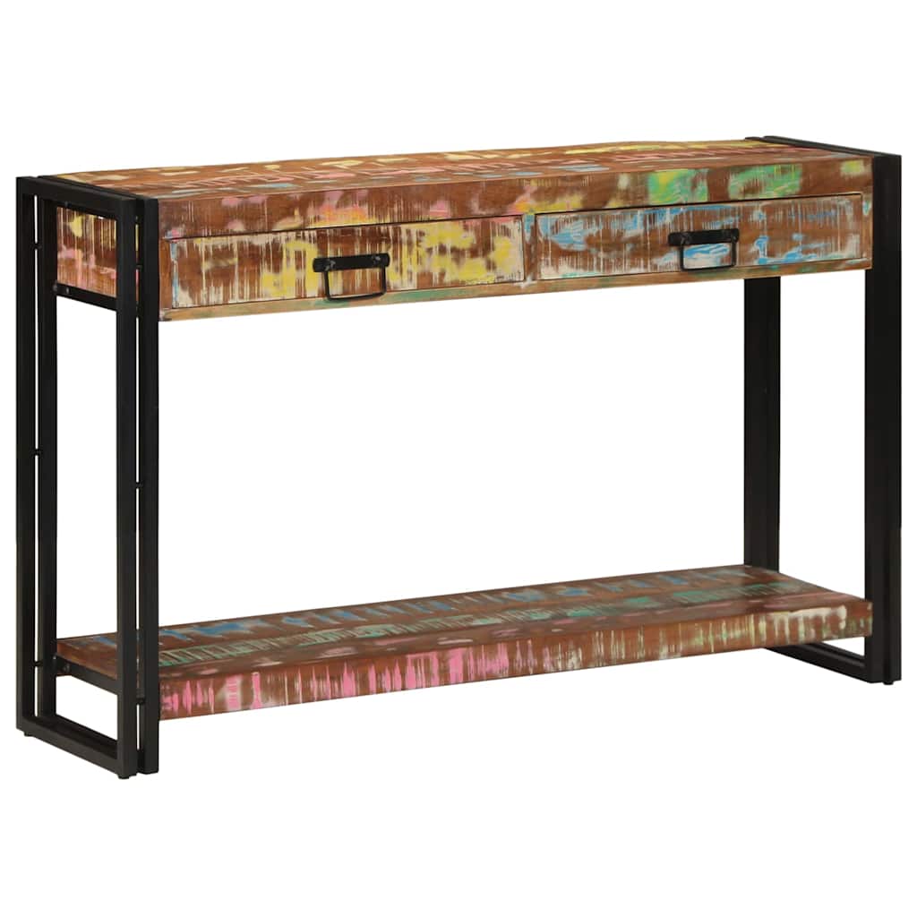 Mesa Consola con cajón Multicolor Madera sólida recuperada
