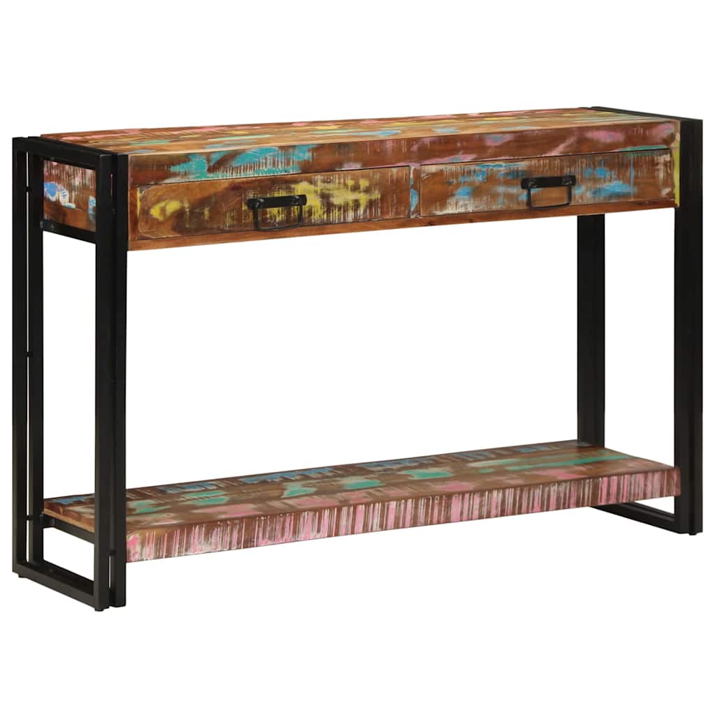 Mesa Consola con cajón Multicolor Madera sólida recuperada