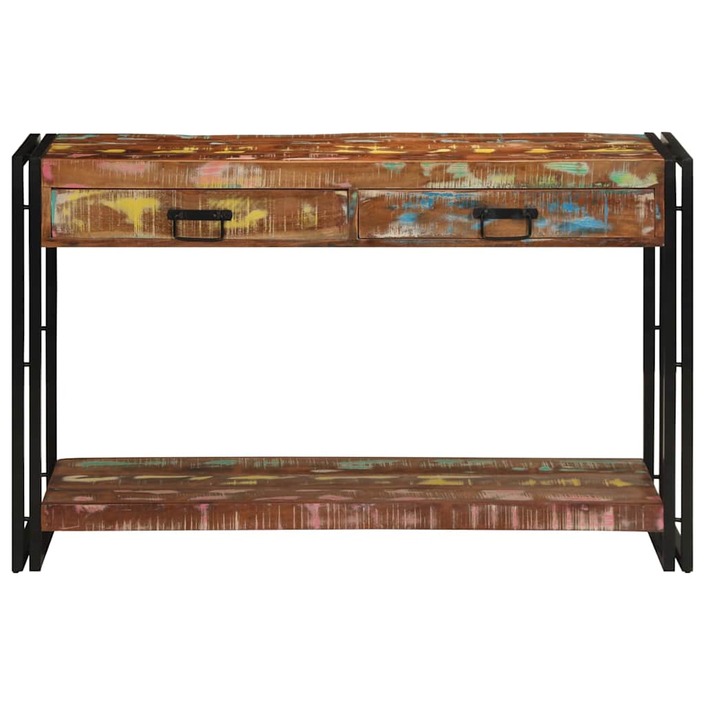 Mesa Consola con cajón Multicolor Madera sólida recuperada