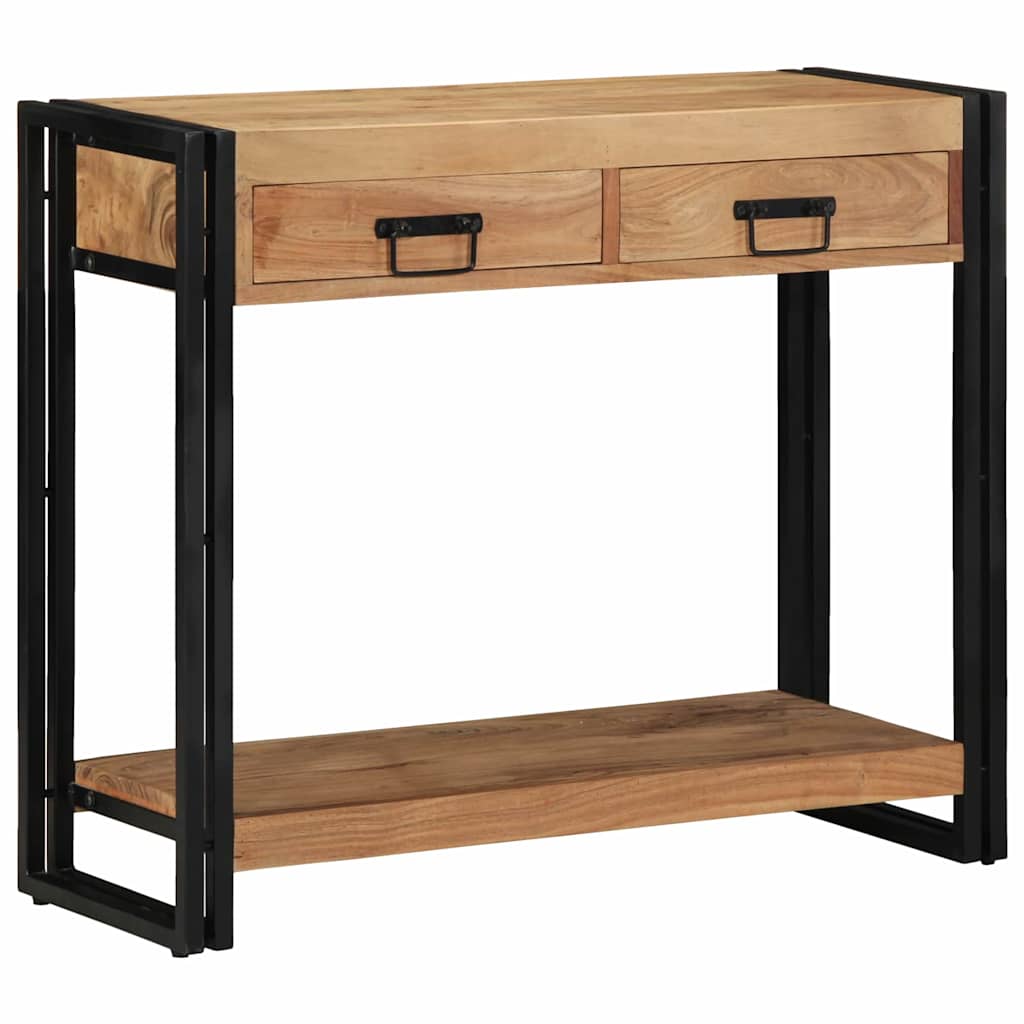 Multicolor Console Table with Drawer, Solid Reclaimed Wood