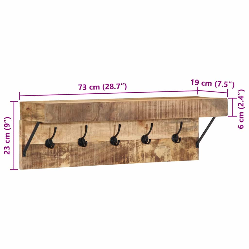 Perchero Marrón 73 x 19 x 23 cm Madera maciza de Mango