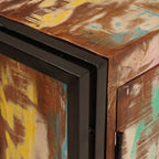 Mueble de lavabo con puerta Multicolor Madera sólida recuperada