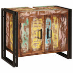 Mueble de lavabo con puerta Multicolor Madera sólida recuperada