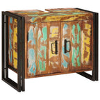 Mueble de lavabo con puerta Multicolor Madera sólida recuperada