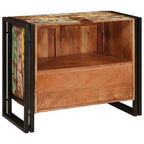 Mueble de lavabo con puerta Multicolor Madera sólida recuperada