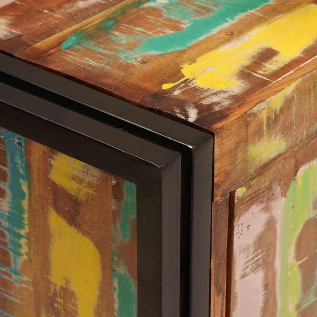 Mueble de lavabo con puerta Multicolor Madera sólida recuperada