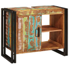 Mueble de lavabo con puerta Multicolor Madera sólida recuperada
