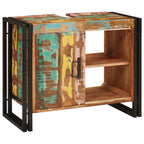 Mueble de lavabo con puerta Multicolor Madera sólida recuperada