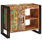 Mueble de lavabo con puerta Multicolor Madera sólida recuperada