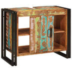 Mueble de lavabo con puerta Multicolor Madera sólida recuperada